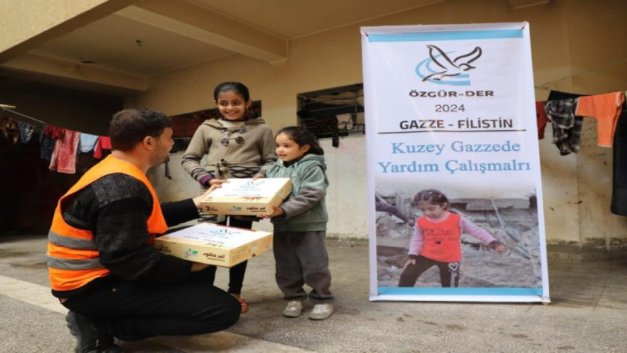 Özgür-Der, Gazze’nin kuzeyinde yardım dağıttı